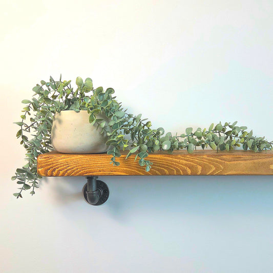 Rustic Industrial Pipe Bracket Shelf | 15cm