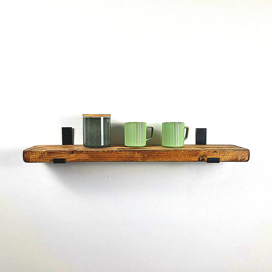 Rustic Wooden Bracket Shelf | 30cm