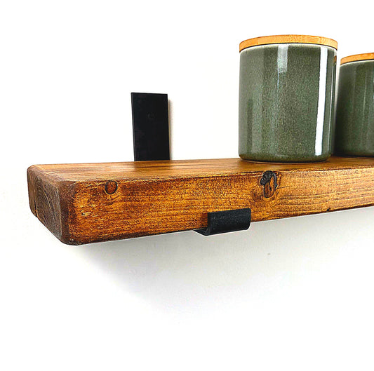 Rustic Wooden Bracket Shelf | 15cm