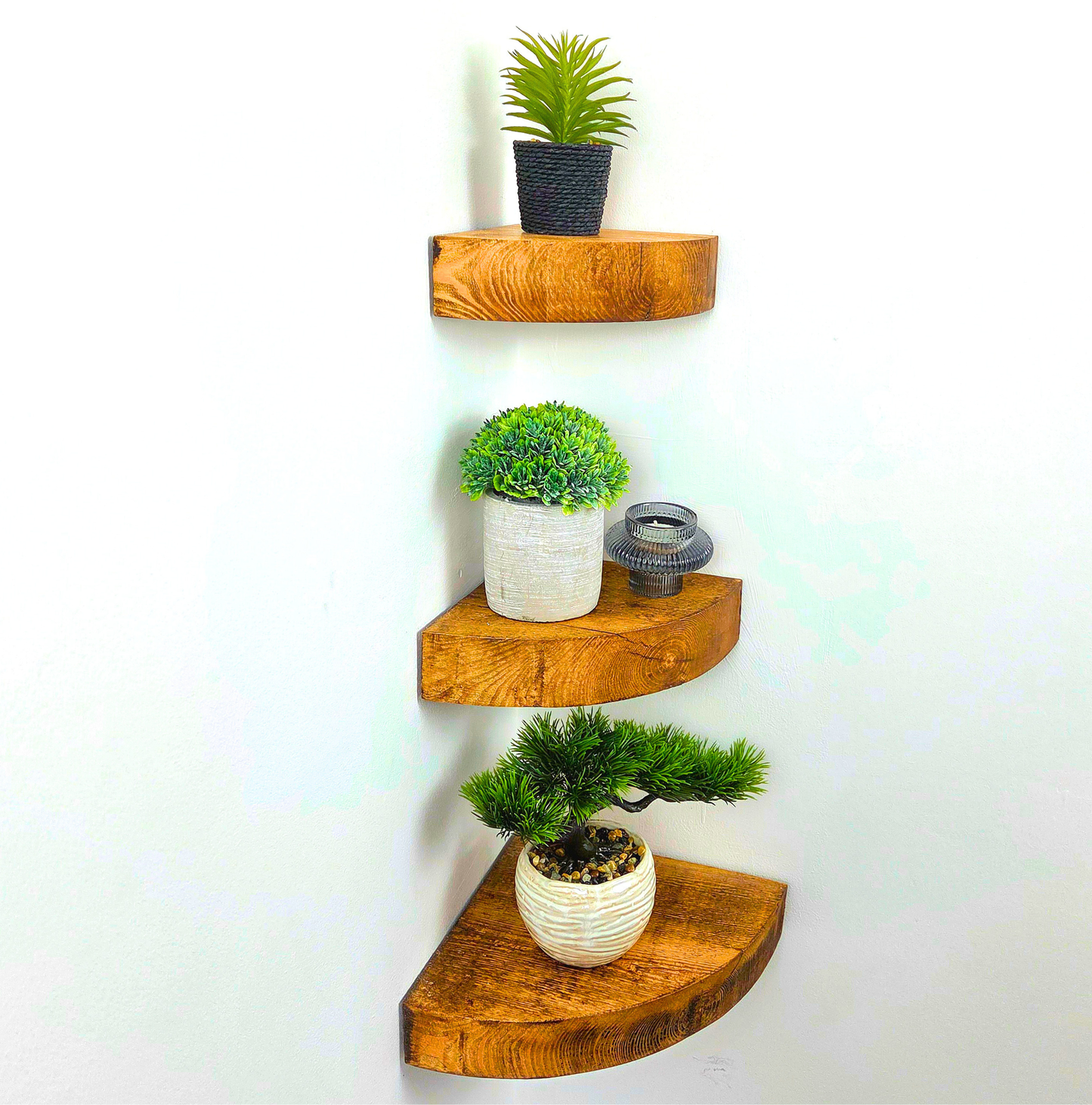 Rustic Round Corner Shelf