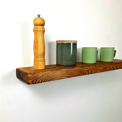 Rustic Floating Shelf | 15cm Depth | Dark Oak