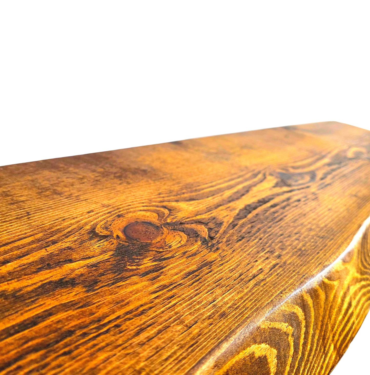 Rustic Live Edge Floating Shelf | 22cm Depth | Dark Oak