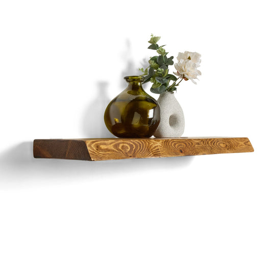 Rustic Live Edge Floating Shelf | 22cm Depth