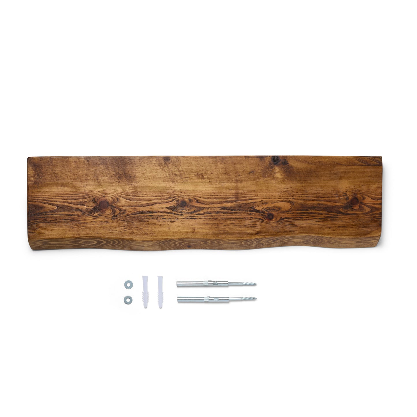 Rustic Live Edge Floating Shelf | 22cm Depth