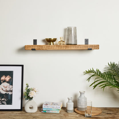 Rustic Wooden Bracket Shelf | 30cm
