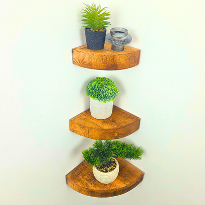 Rustic Round Corner Shelf